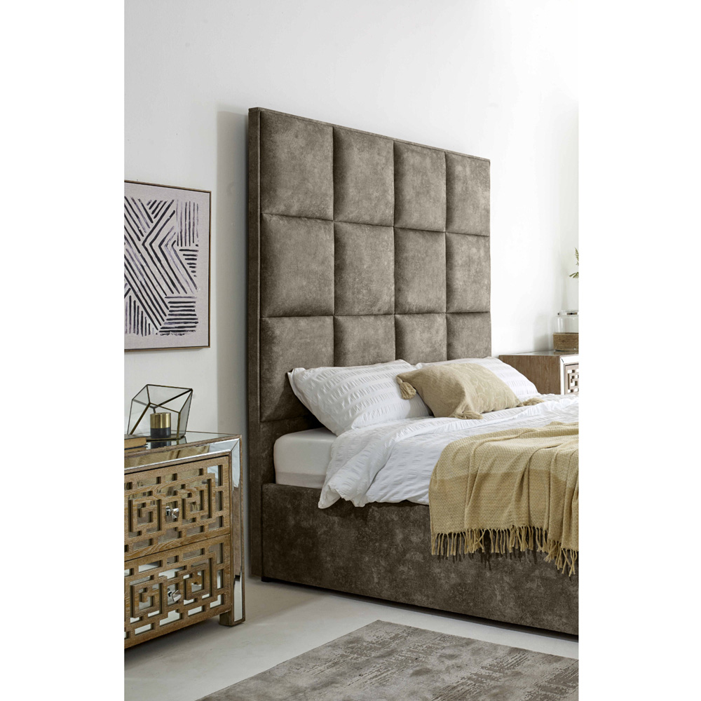 Eleganza Madelyn Super King Size Taupe Oakland Fabric Bed Frame Image 4