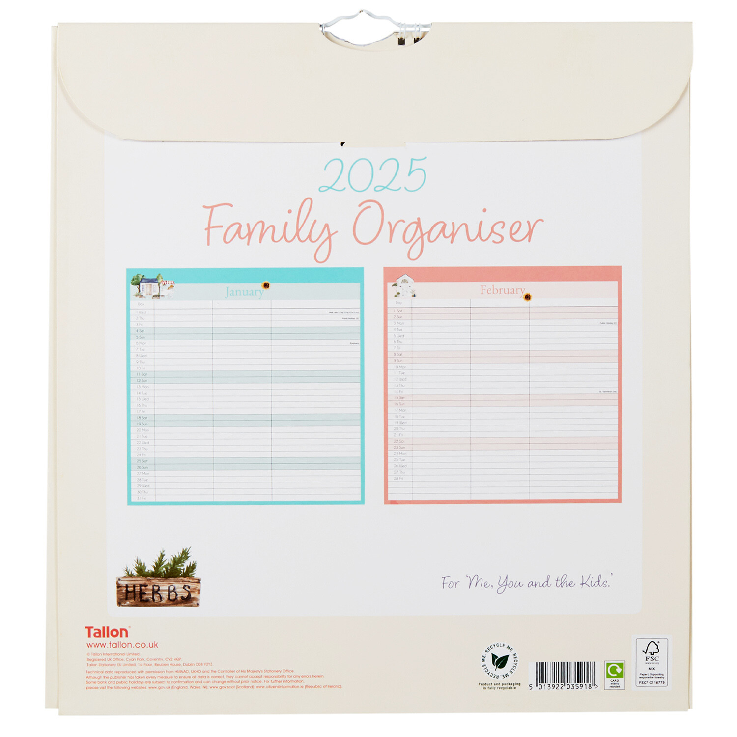 2025 Family Garden and Kitchen Organiser - Multicolour Image 2