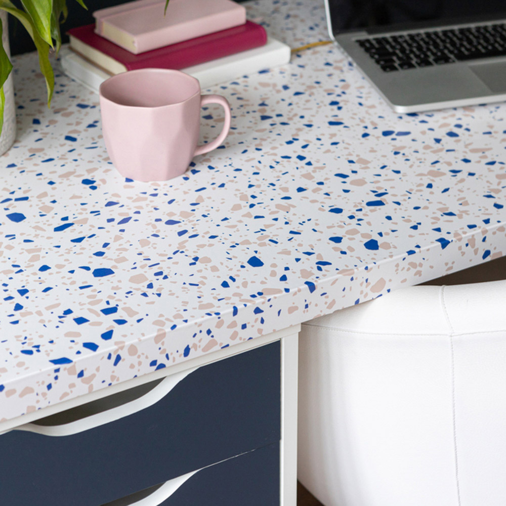 d-c-fix Terrazzo Blue Sticky Back Plastic Vinyl Wrap Film 67.5cm x 10m Image 3
