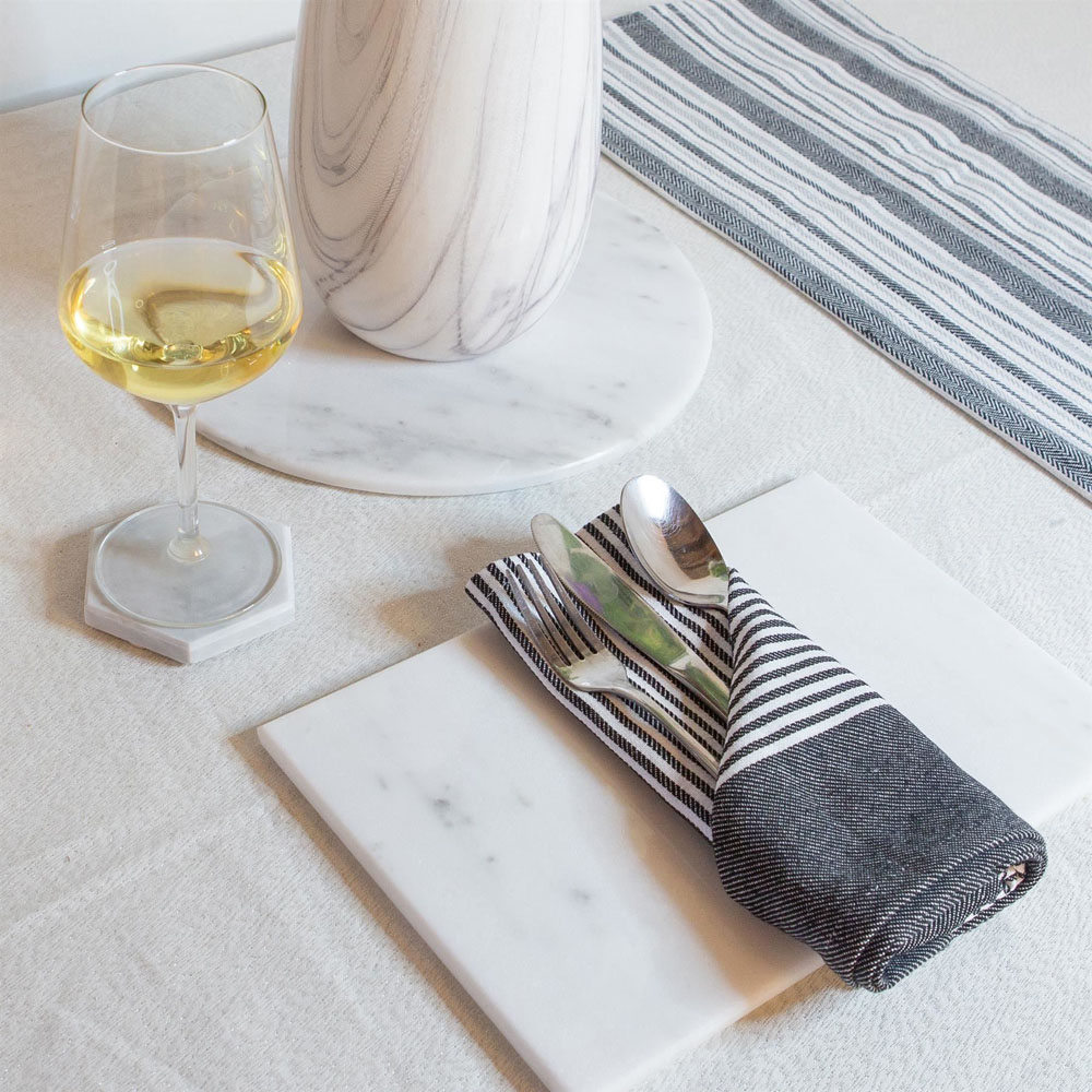Argon Tableware White Round Marble Placemat 30cm 6 Pack Image 2