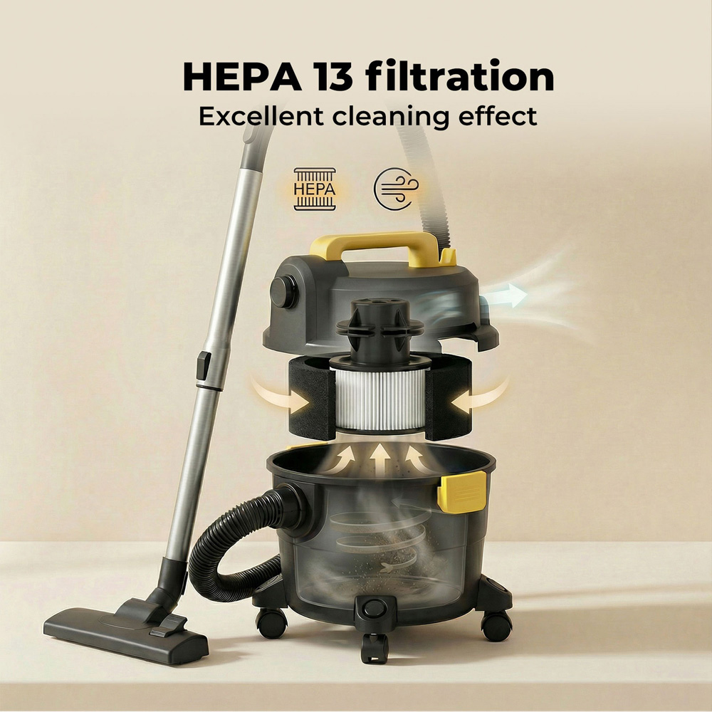 Spector RB1021-BK-UK Wet and Dry Cylinder Vacuum Cleaner 1000W Image 5