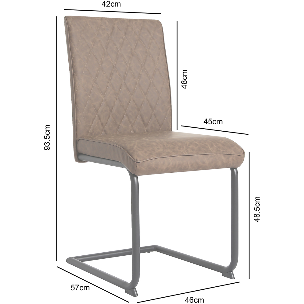 Nestor Set of 2 Brown Industrial Dining Chair Image 9