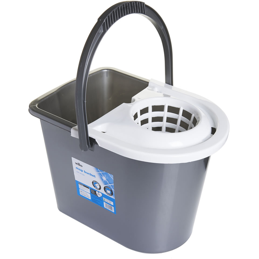 Wilko White Mop Bucket with Wringer Image 1
