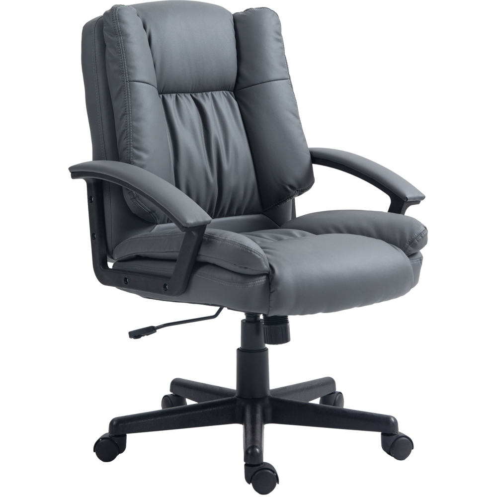 Portland Grey Faux Leather Swivel Office Chair Image 2