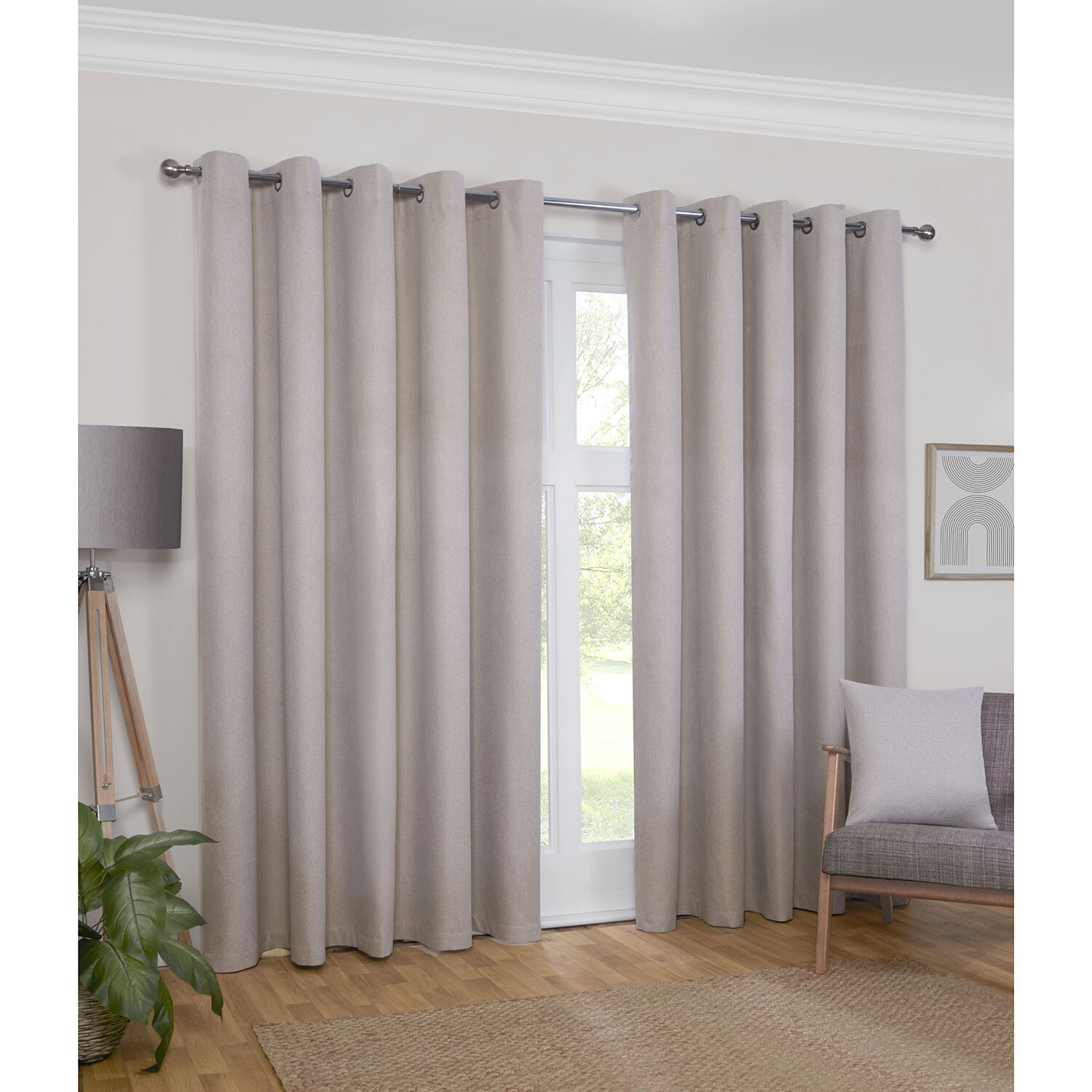 Linden Blackout Curtain - Stone / 137cm / 168cm Image 2