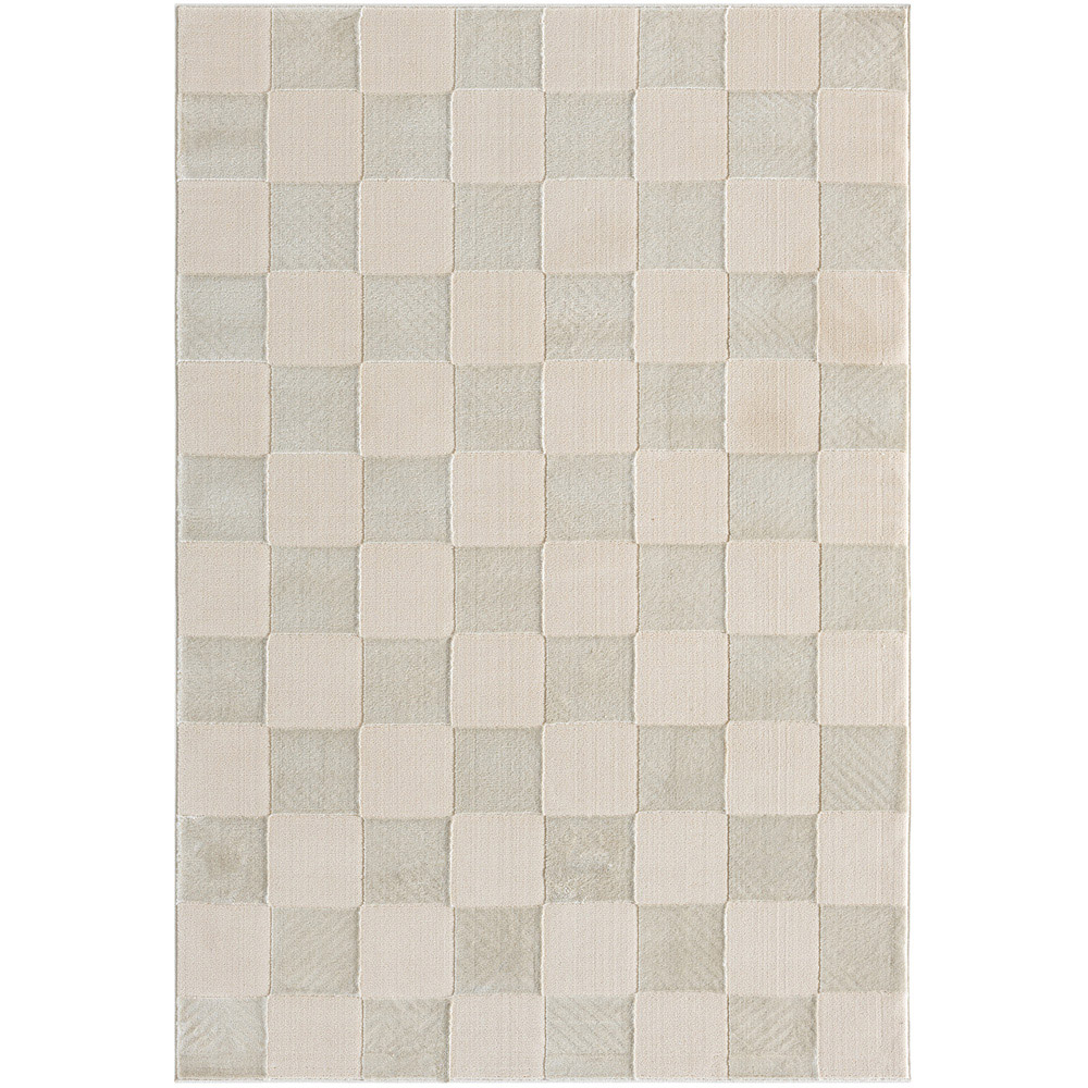 Desire Rugs Vellure Cream Metallic Sheen Grid Design Rug 200 x 290cm Image 1