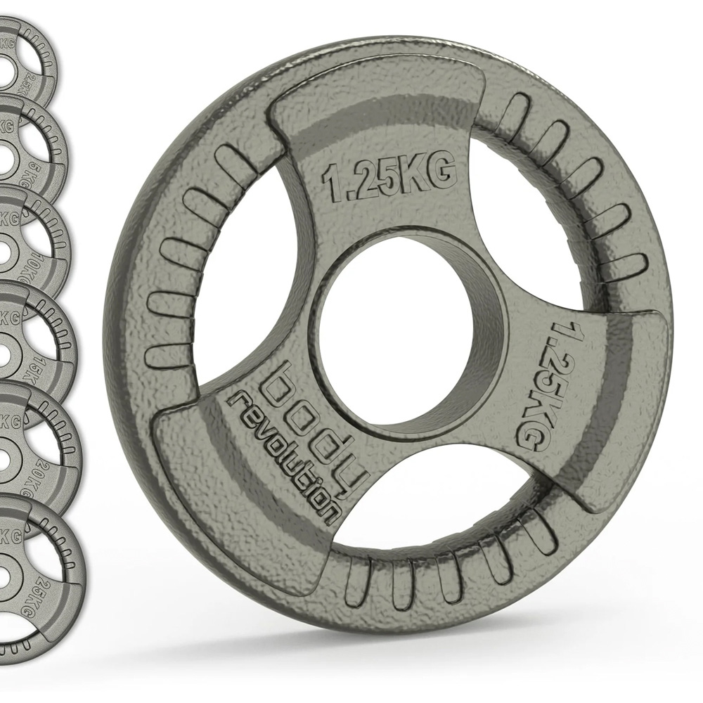 Olympic Tri Grip Cast Iron Weight Plates 20kg 2 Pack Image 6