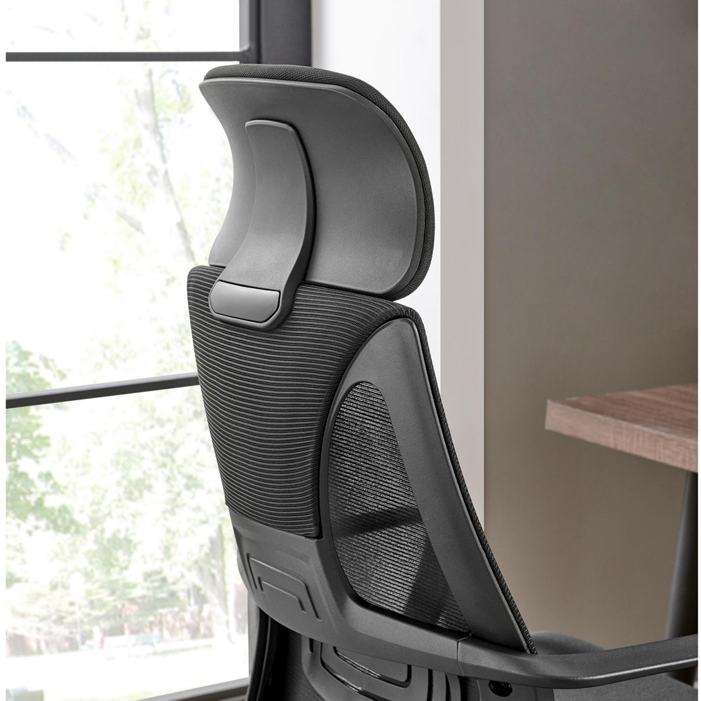 Furniturebox Trico Black Mesh and Fabric Office Chair Image 4