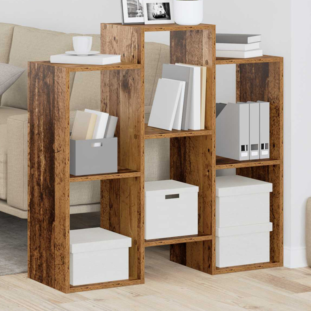 vidaXL 6 Open Shelf Old Wood Sideboard Image 1