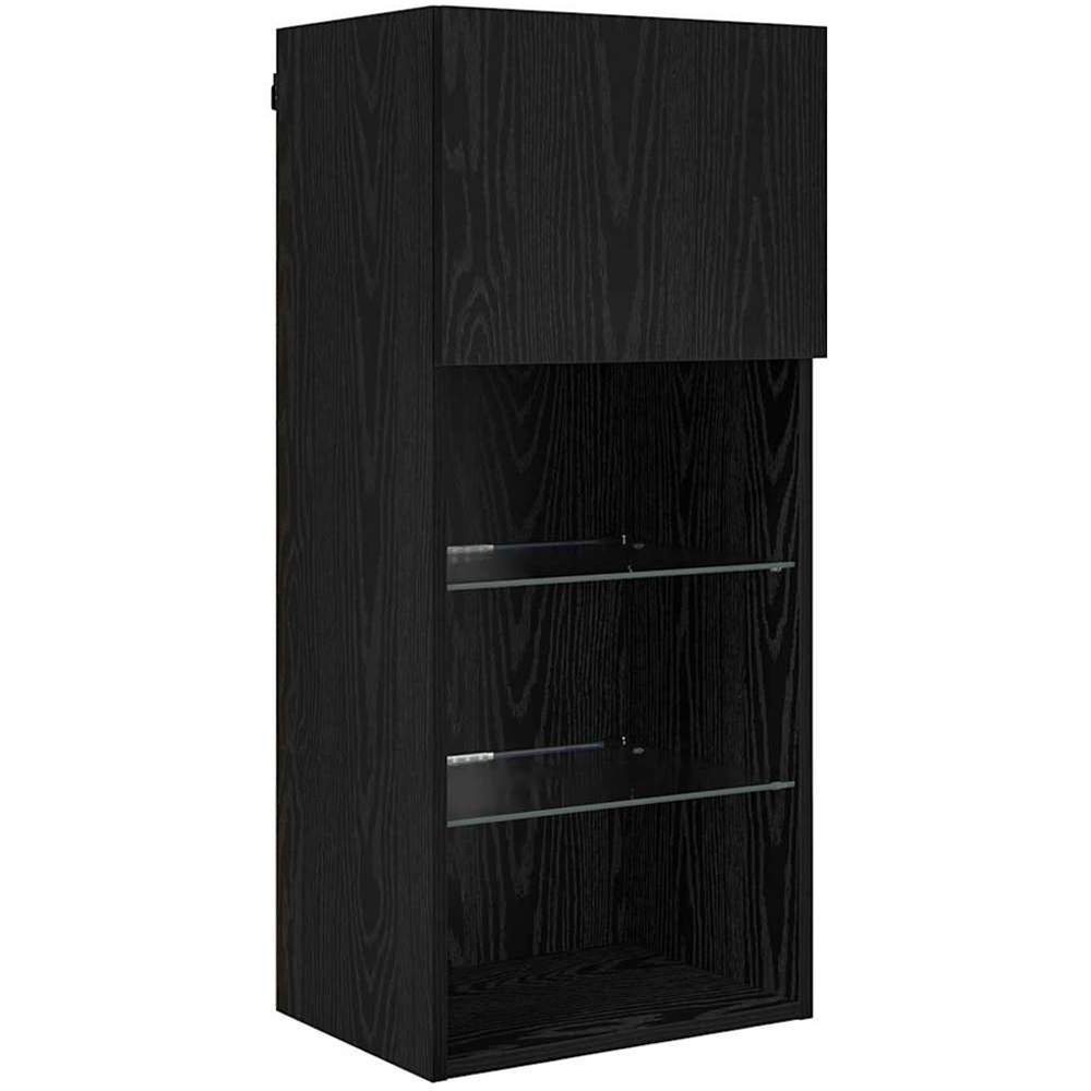 vidaXL LED Black Oak TV Wall Unit Image 4