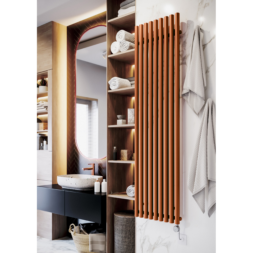 Terma Rolo Room True Copper Electric Radiator Bluetooth 1000W 1800 x 480mm Image 2