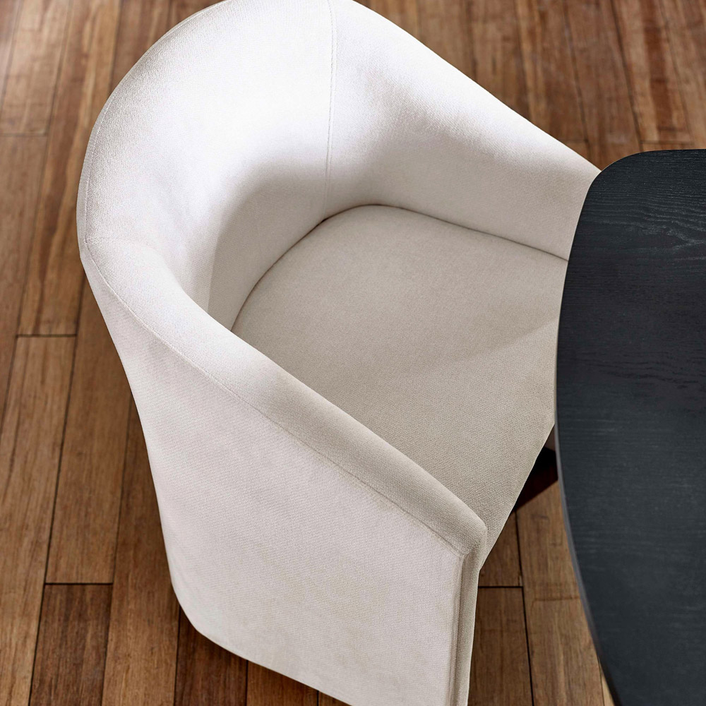 Julian Bowen Anthea Cream Chenille Tub Dining Chair Image 7