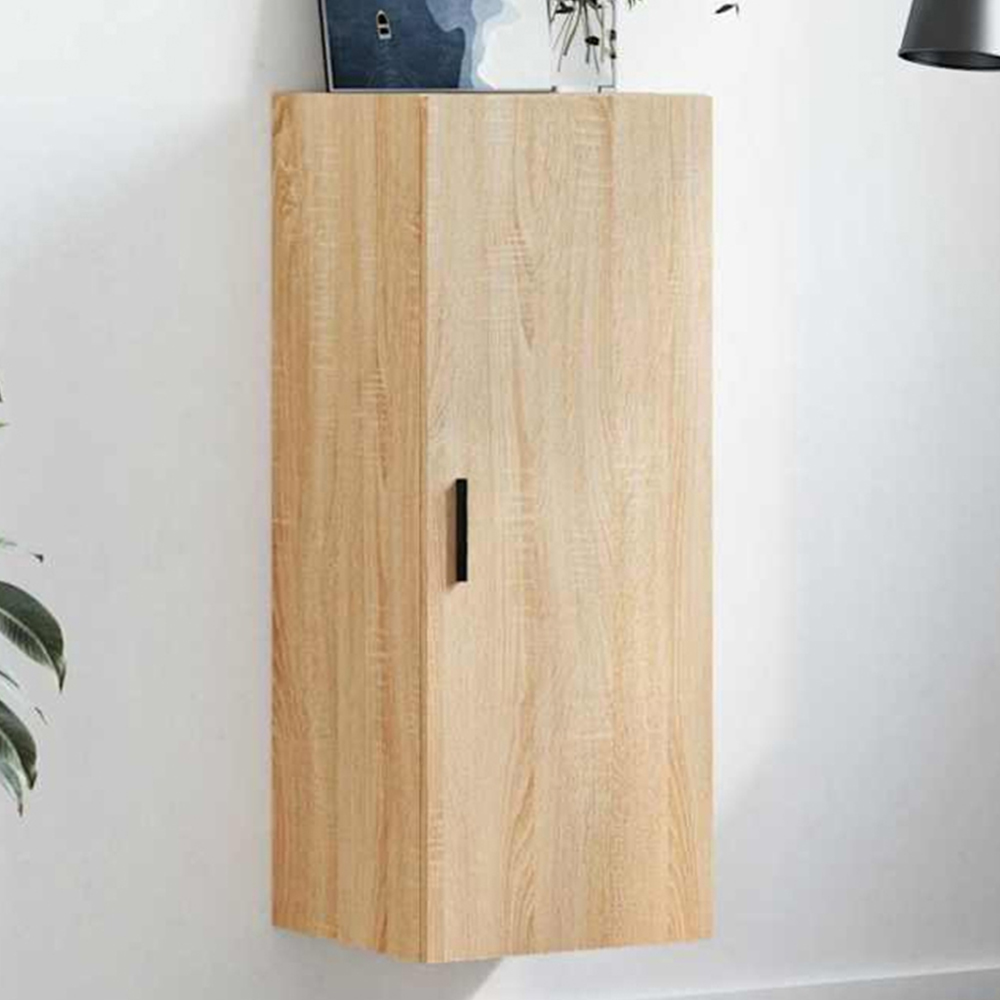 vidaXL Single Door Sonoma Oak Wall Mounted Slim Storage Cabinet Image 1