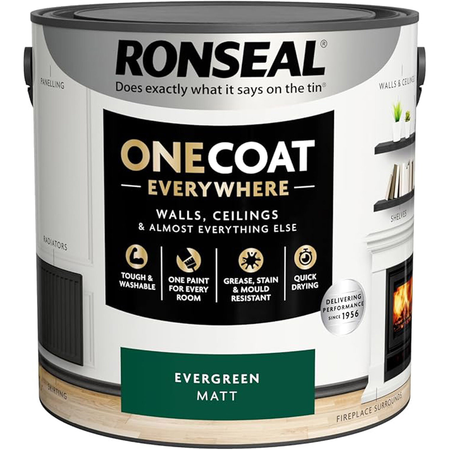 Ronseal One Coat Everywhere Interior Paint Evergreen 2.5l Image 2