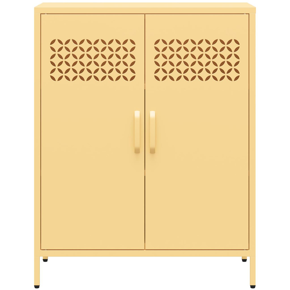 Dorel Annie 2 Door Deep Sun Yellow Metal Cabinet Image 3