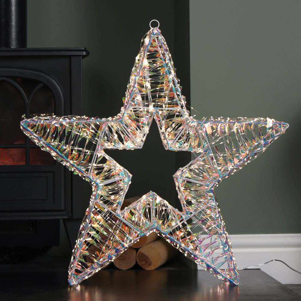 Samuel Alexander 1440 Warm White LED Light-Up Iridescent Shimmer Christmas Star 60cm Image 4