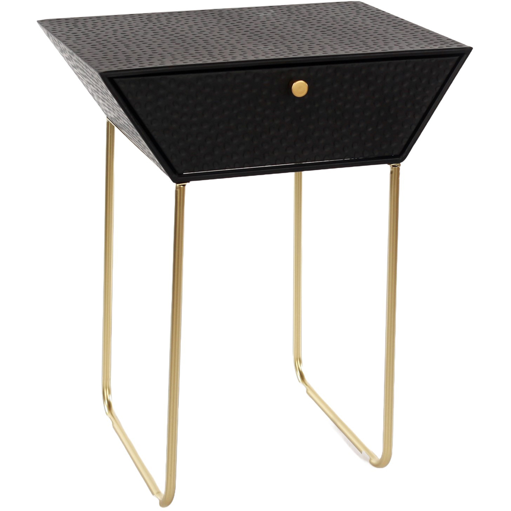 Core Products Apollo Single Drawer Black and Gold Metal Bedside Cabinet Image 2