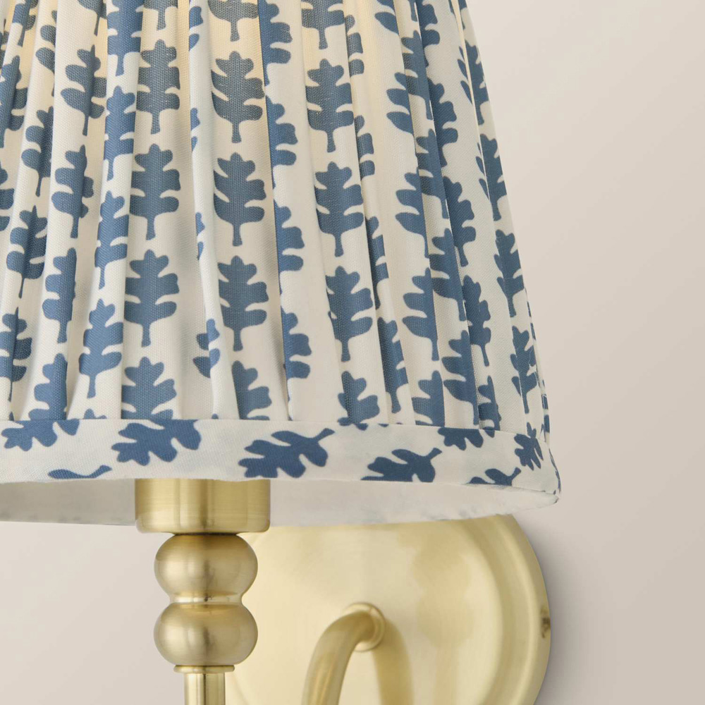 ValueLights Binky Blue Floral Shade Gold Rechargeable Wall Light with Bulb 2 Pack Image 3