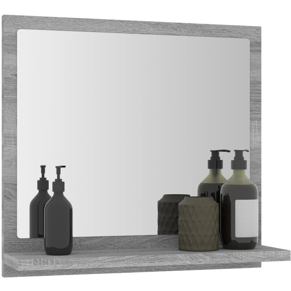 vidaXL Single Shelf Grey Sonoma Bathroom Mirror 40 x 10.5 x 37cm Image 5