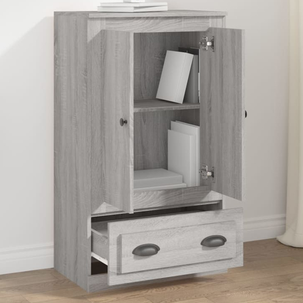 vidaXL 2 Door Single Drawer Grey Sonoma Highboard Image 1