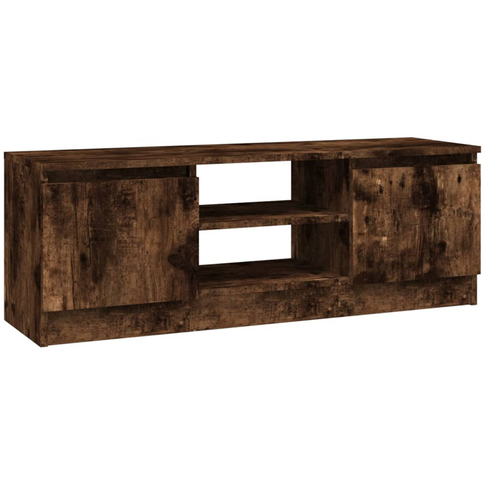 vidaXL 2 Door 2 Shelf Smoked Oak TV Cabinet Image 2