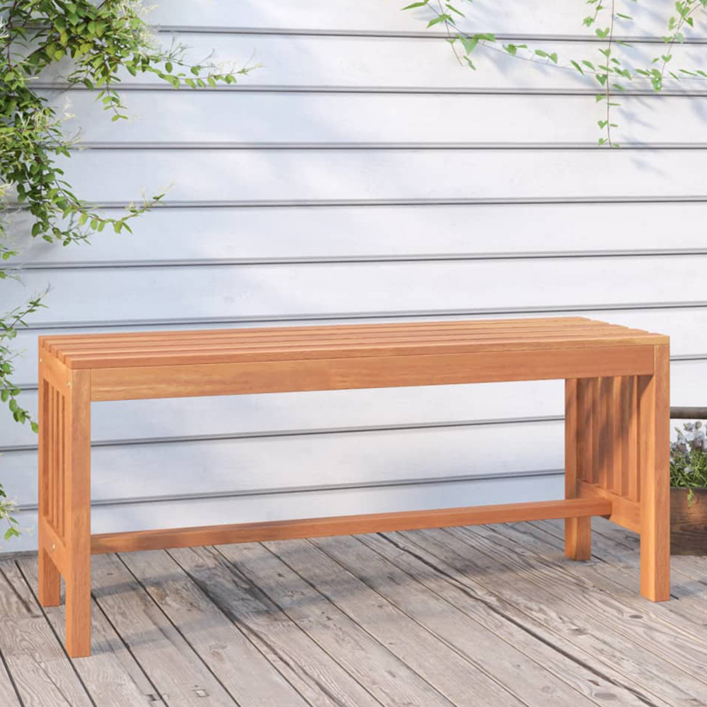 vidaXL 3 Seater Brown Solid Eucalyptus Wood Garden Bench Image 1
