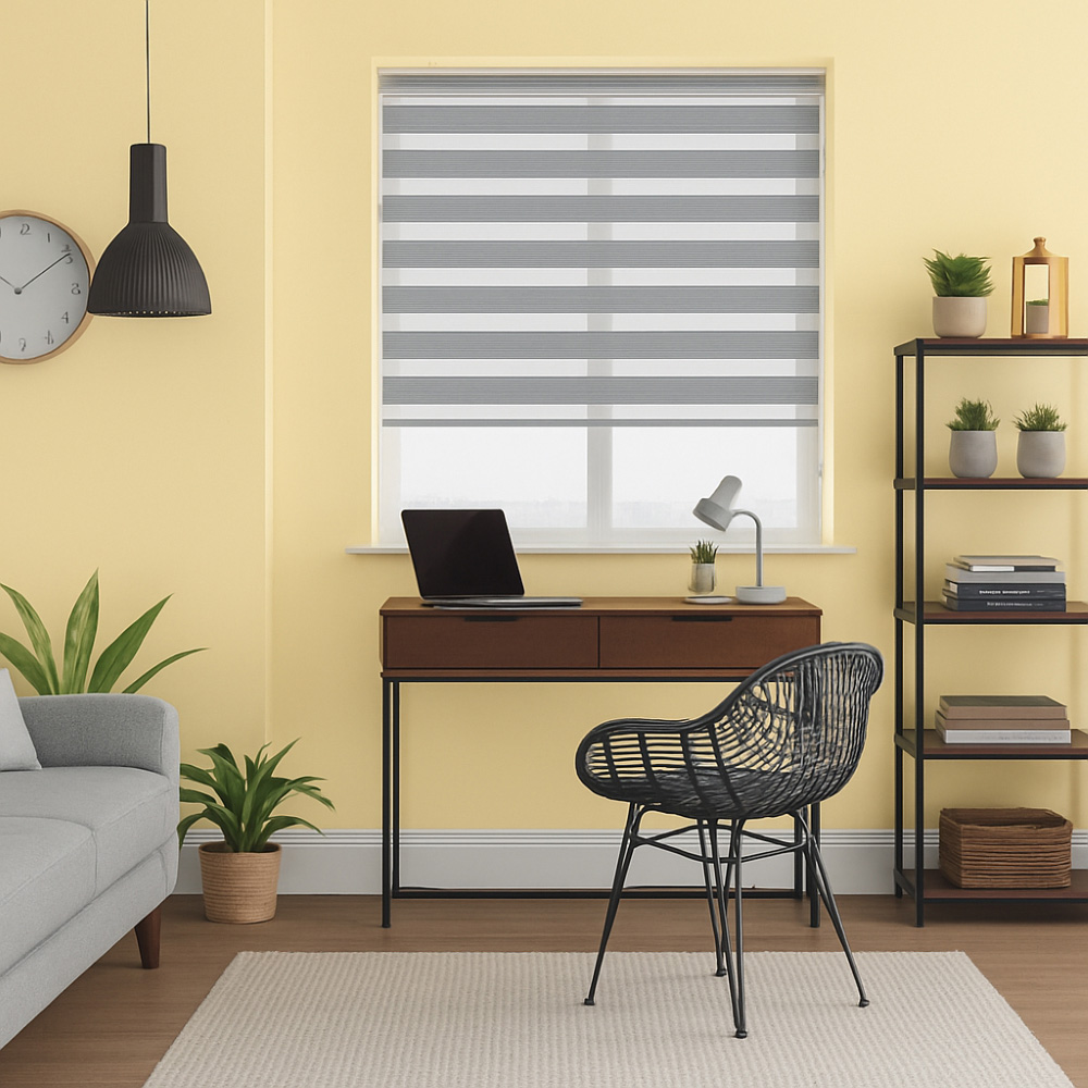 New Edge Blinds Silver Day and Night Zebra Roller Blind 105cm Image 4