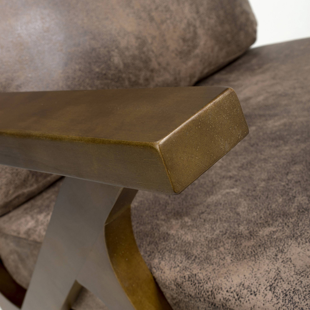 Hampton Suede Effect Brown Accent Chair Image 6