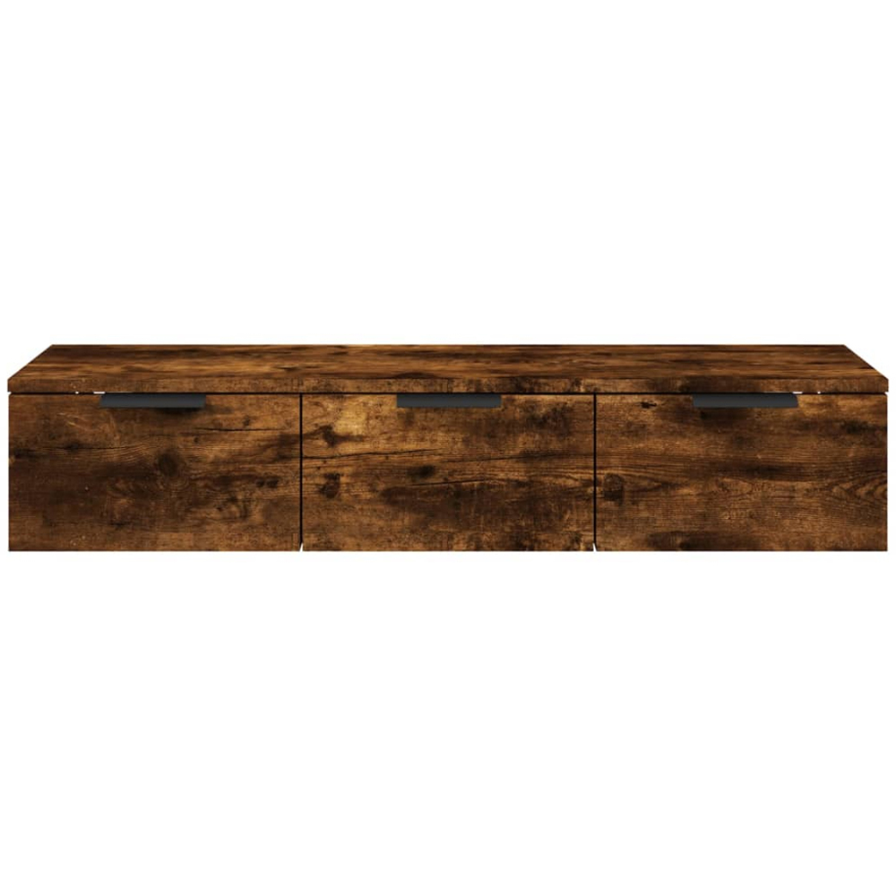 vidaXL 3 Drawer Smoked Oak Wooden Wall Cabinet Image 5