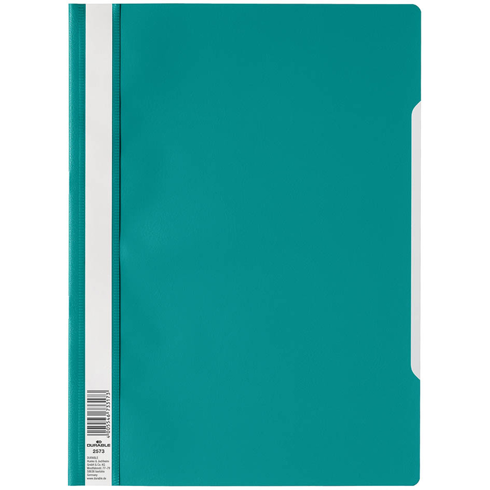 Durable A4 Dark Green Clear View Document Report File Folder 25 Pack Image 1