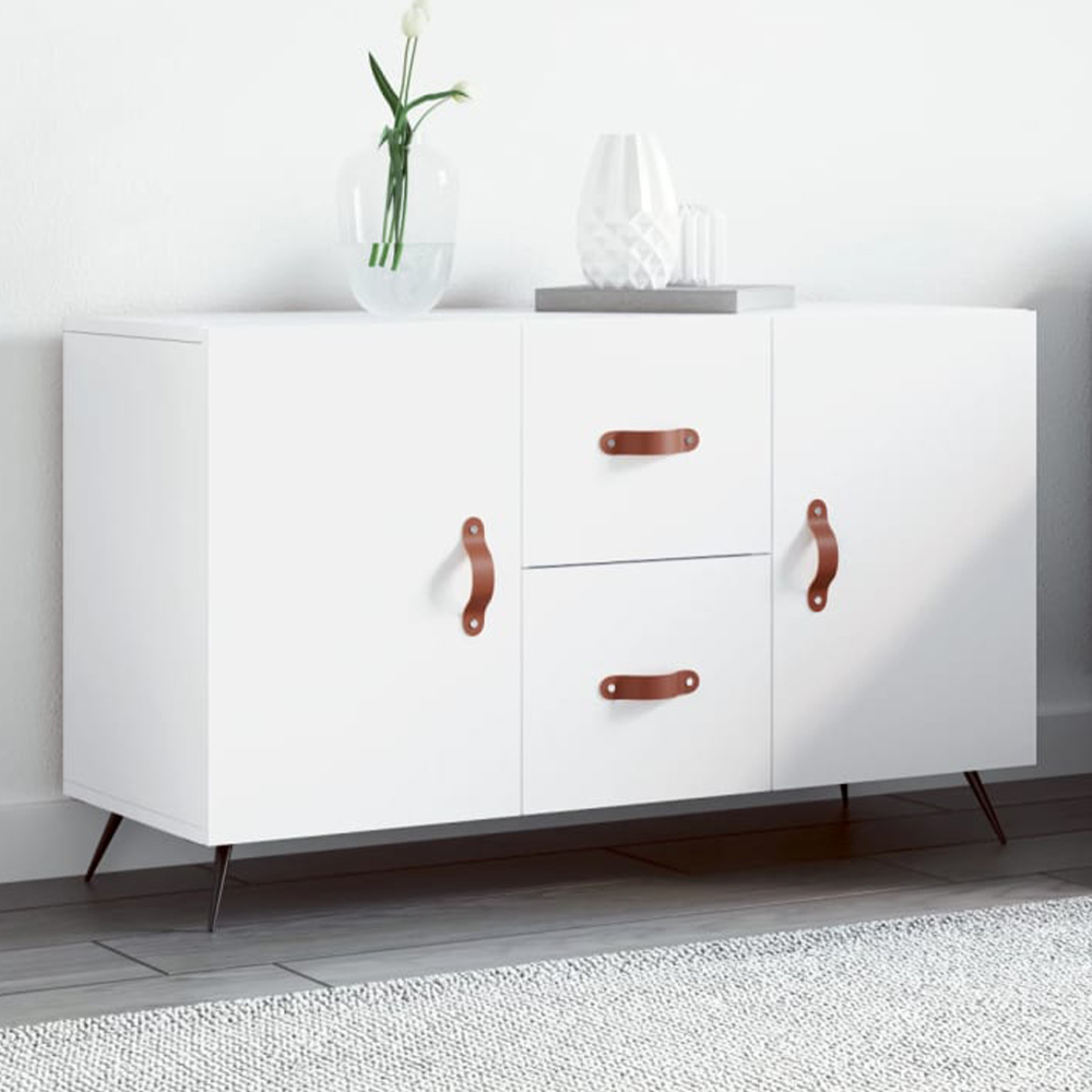vidaXL 2 Door 2 Drawer White Sideboard Image 1