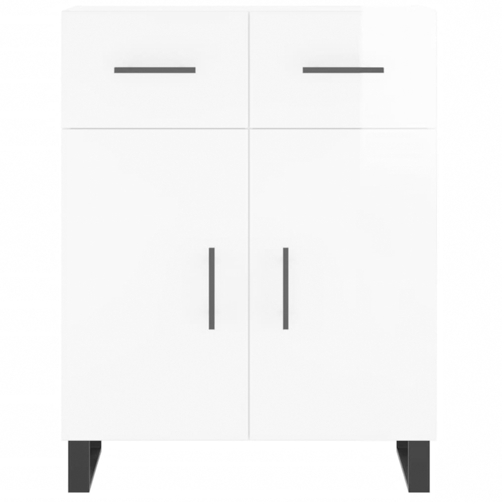 vidaXL 2 Door 2 Drawer High Gloss White Sideboard Image 6