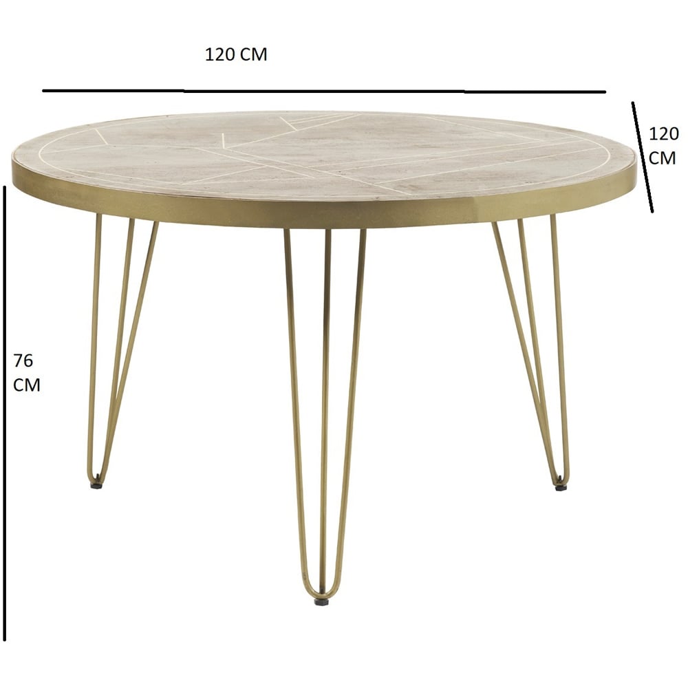 Brooklyn Huyen 6 Seater Light Gold Round Dining Table Image 9