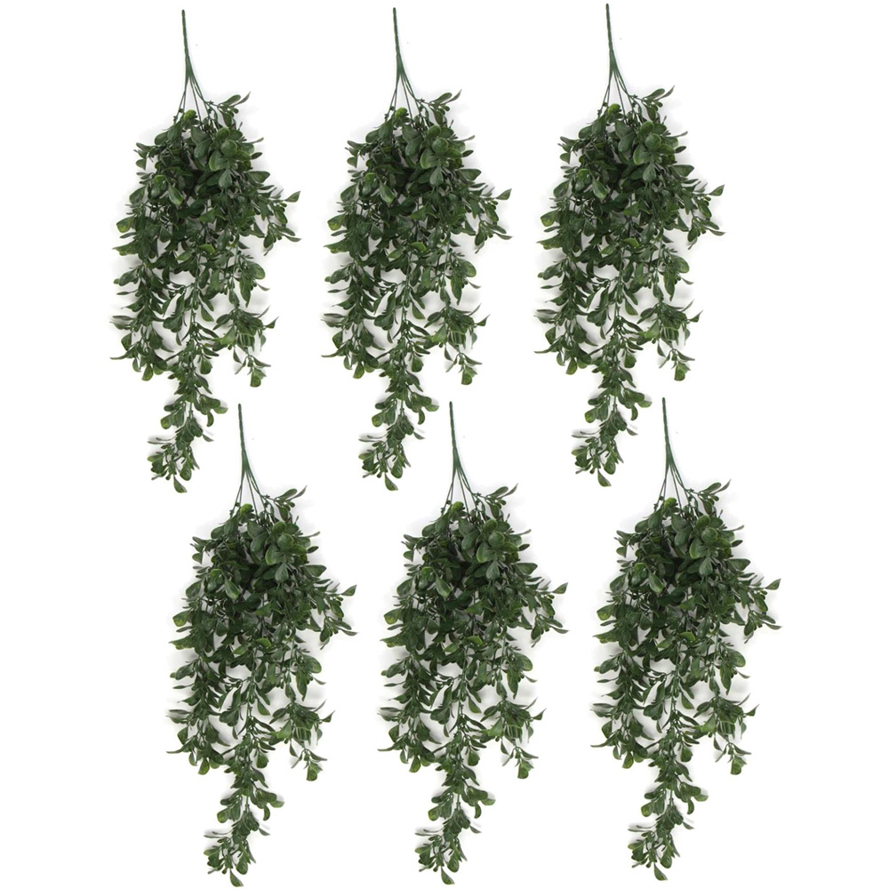 Leaf Peperomia Hanging UV and Fire Resistant Artificial Plant 68cm 6 Pack Image 1