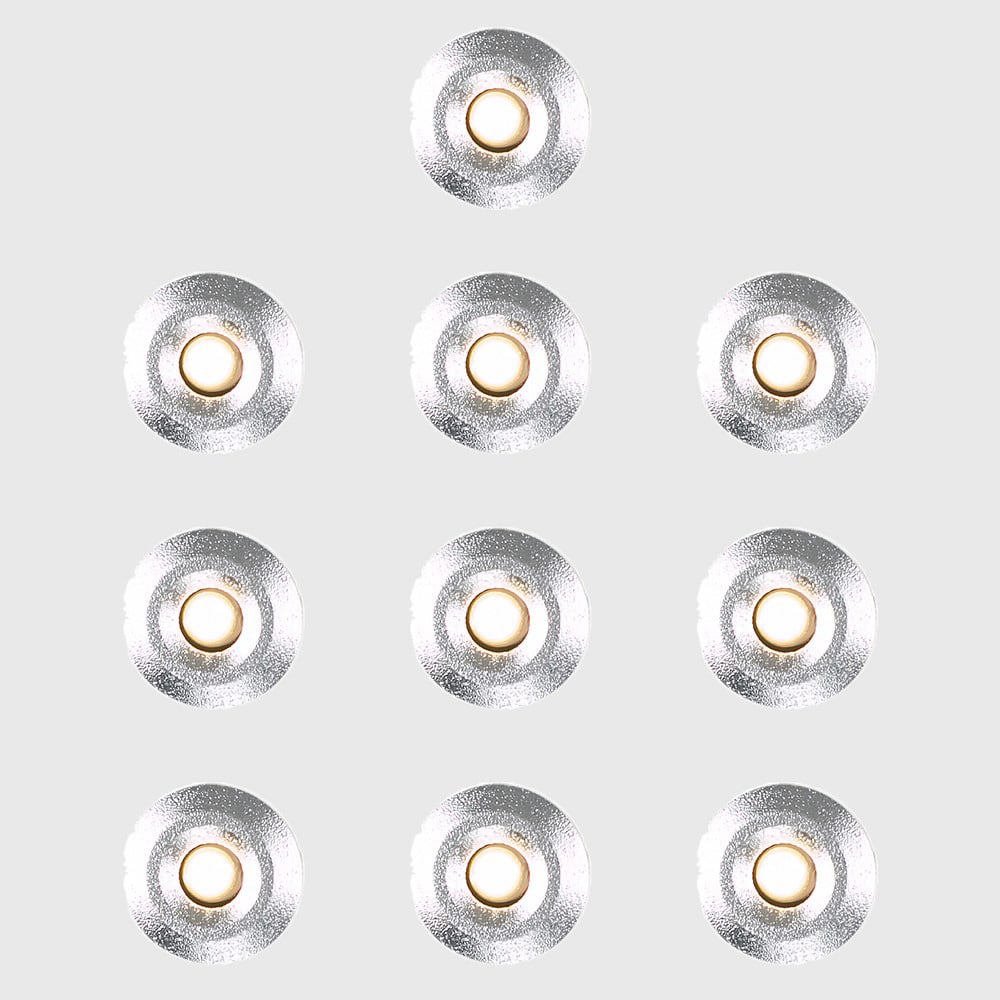 ValueLights 10 Pack Silver Round Warm White LED Decking Kitchen Plinth Light Image 6