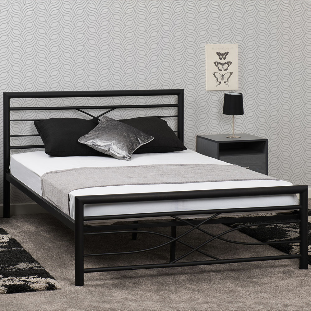 Seconique Kelly Double Black Bed Frame Image 1