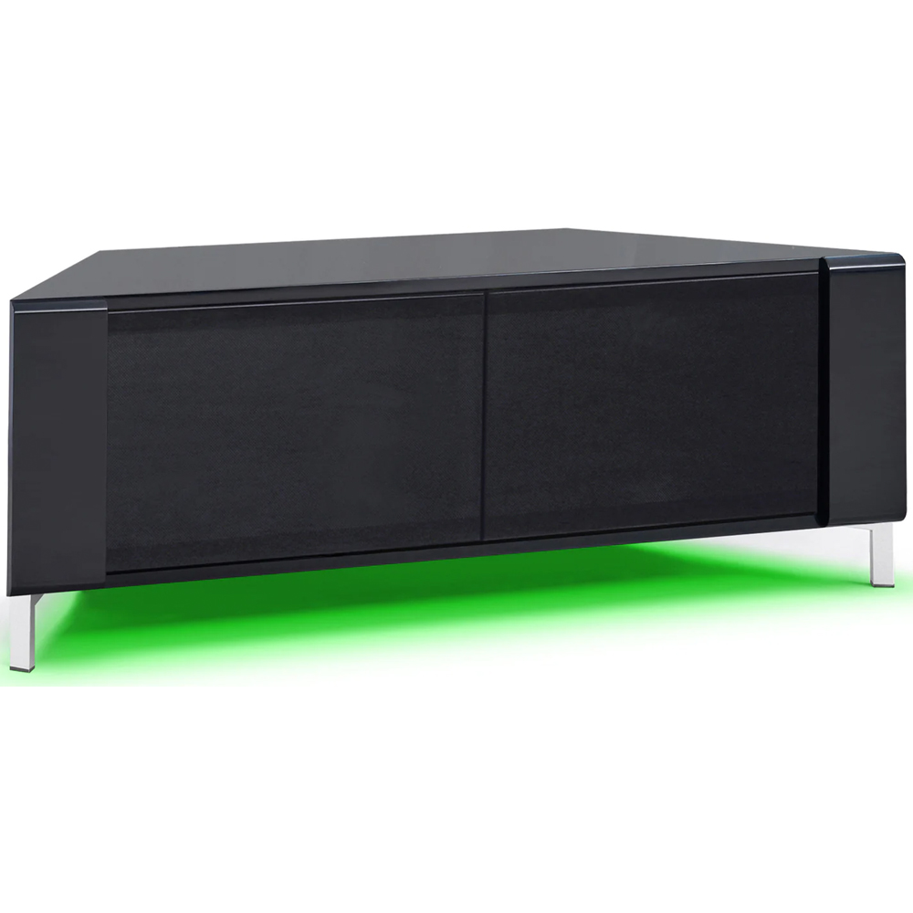 MDA Designs Corvus 2 Door Black TV Cabinet with LED Lighting Image 2