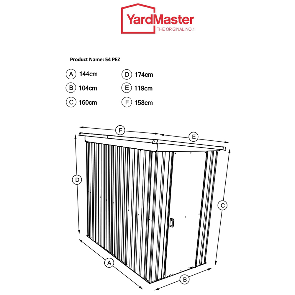 Yardmaster Store All 5 x 4ft Grey Metal Pent Storage Shed Image 5
