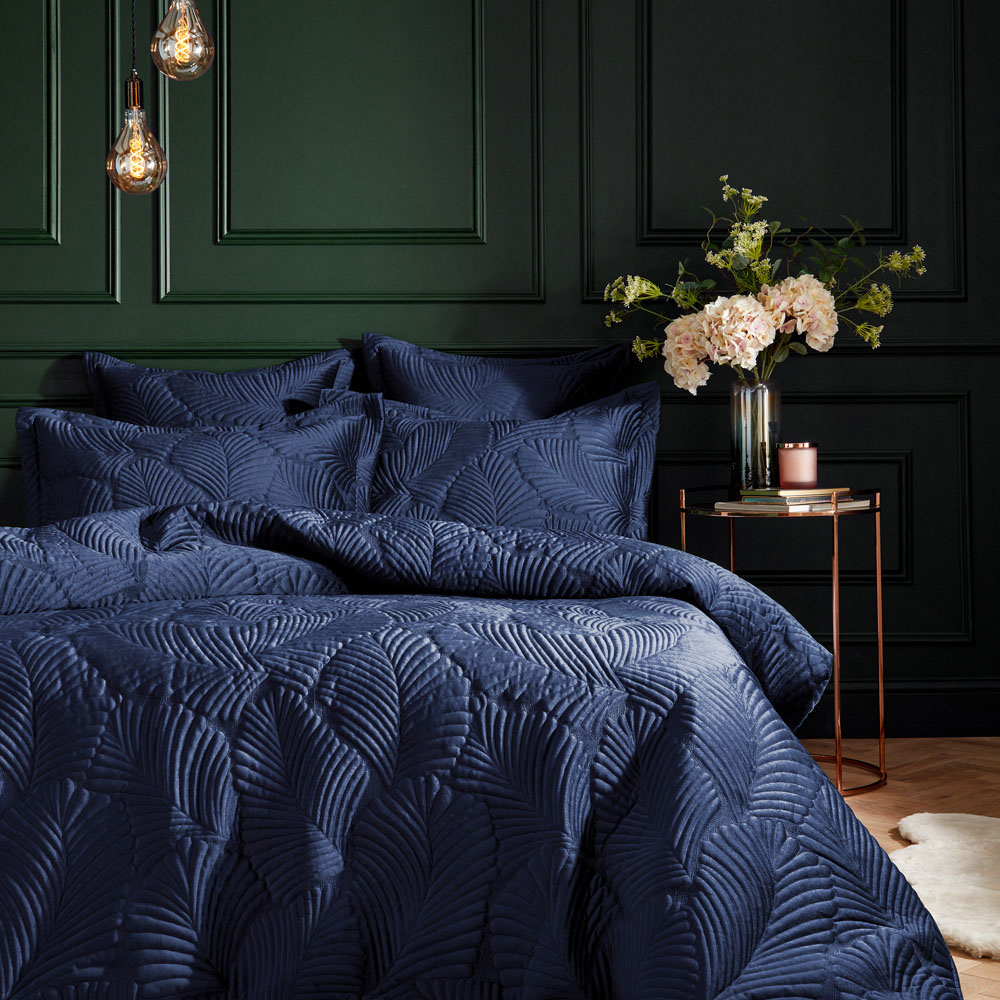 Paoletti Palmeria Single Navy Duvet Set Image 1