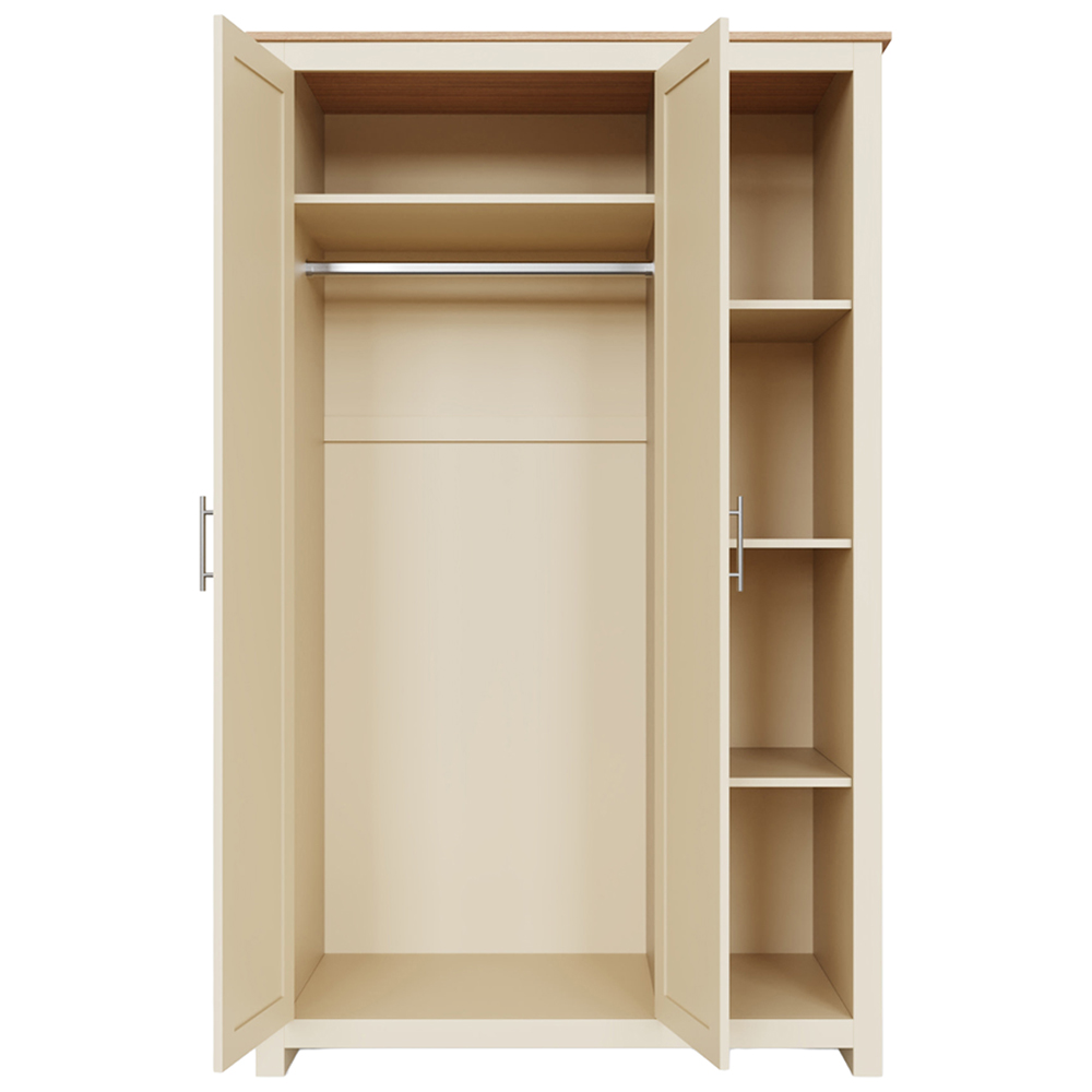 GFW Lancaster 2 Door 4 Shelf Cream Wardrobe Image 5