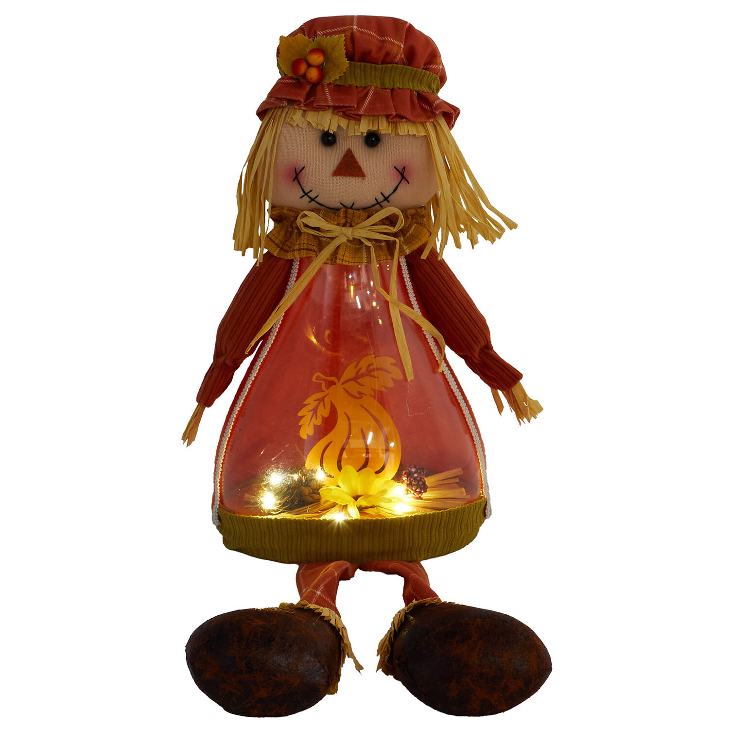 Autumnal Sitting LED Scene Scarecrow Multicolour Image 6