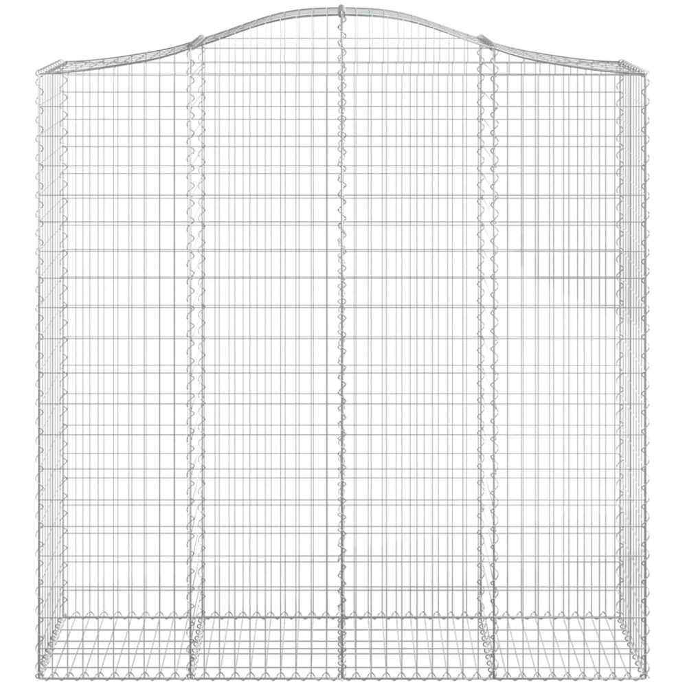 vidaXL Silver Galvanised Iron Arched Gabion Basket 200 x 50 x 200/220cm 2 Pack Image 4