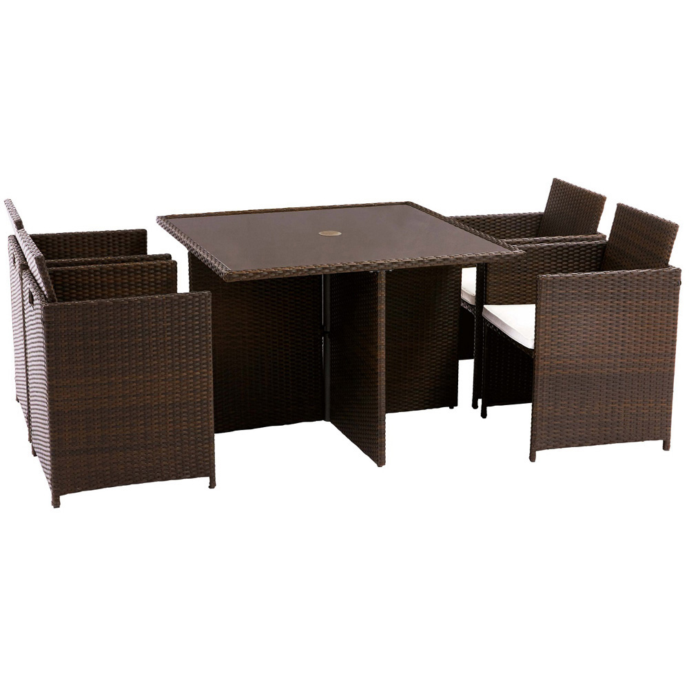 Royalcraft Nevada 4 Seater Cube Dining Set Brown Image 2