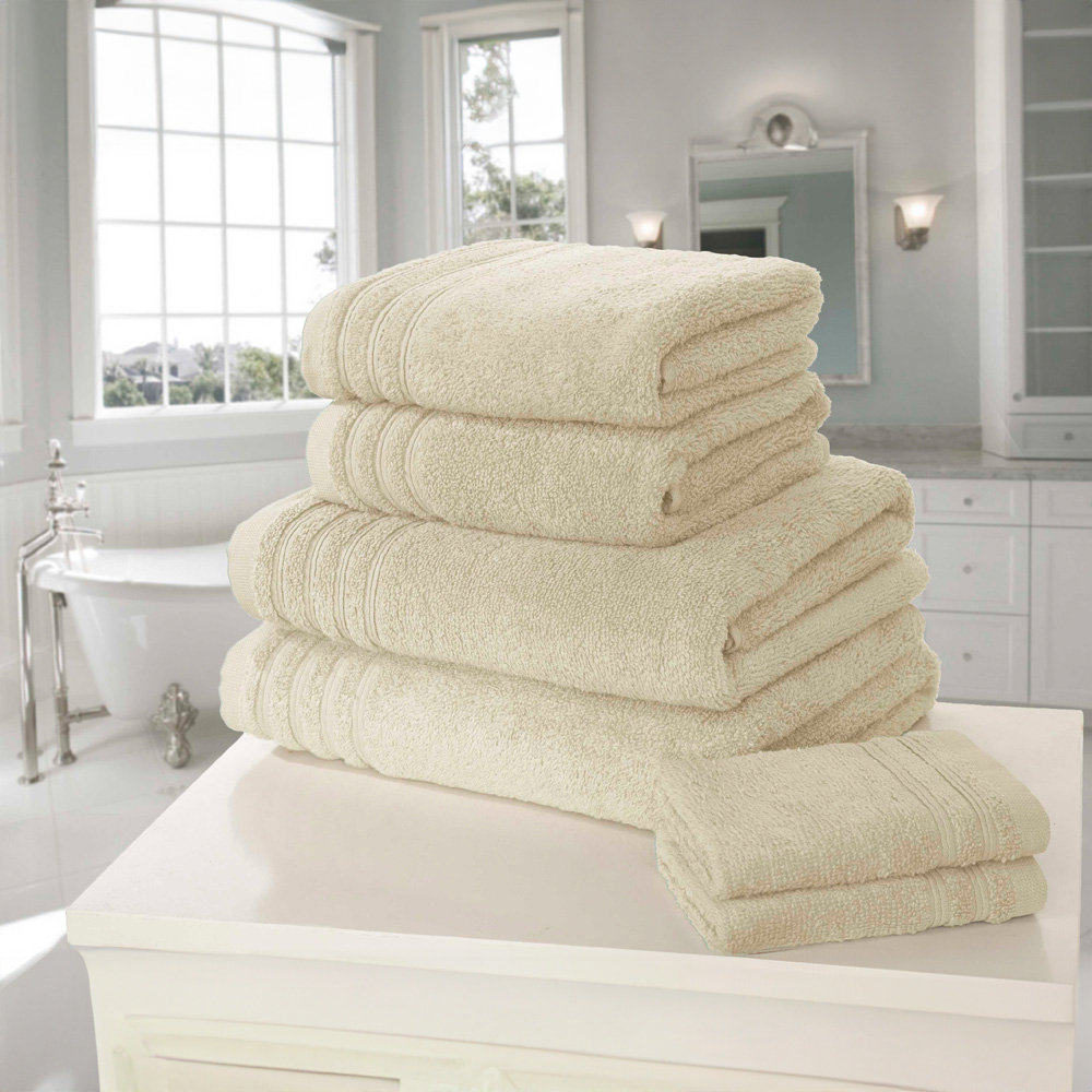 Rapport Home So Soft Cream Cotton Hand and Bath Towel Bale Set of 6 Image 2