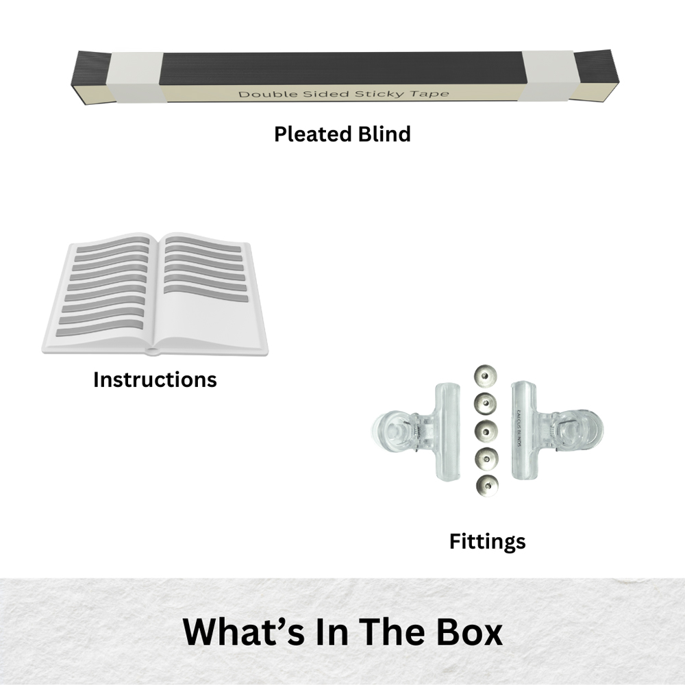 Caecus Self Adhesive Pleated Blind Black 90 x 150cm 6 Pack Image 4