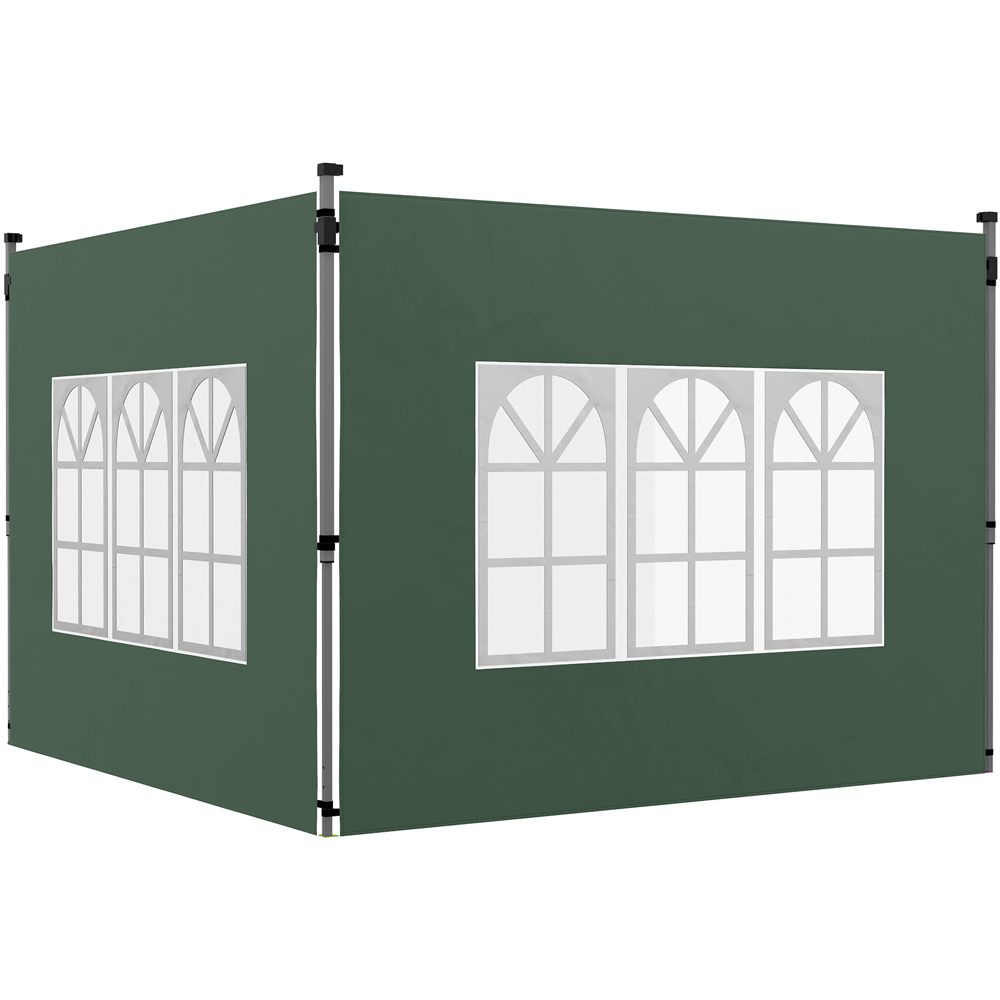 Outsunny Green Gazebo Side Panels with Window 2 Pack Image 2