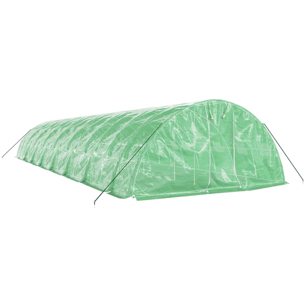 vidaXL Green Polyethylene Galvanised Steel Frame 52.4 x 16.4ft Greenhouse Image 2
