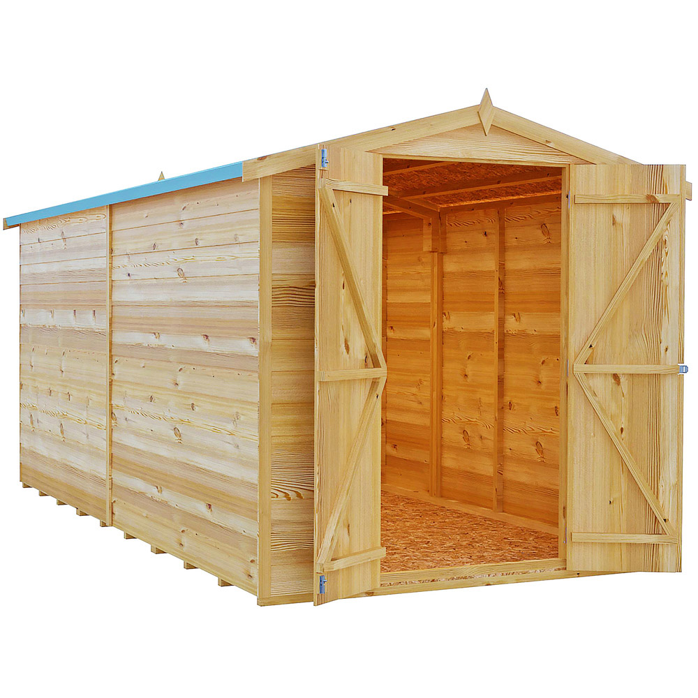 Shire 12 x 6ft Double Door Dip Treated Overlap Apex Shed Image 1