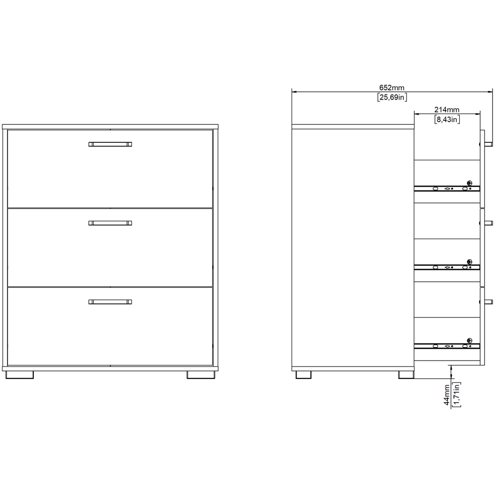 Florence Sofia 3 Drawer Jackson Hickory Chest of Drawers Image 8