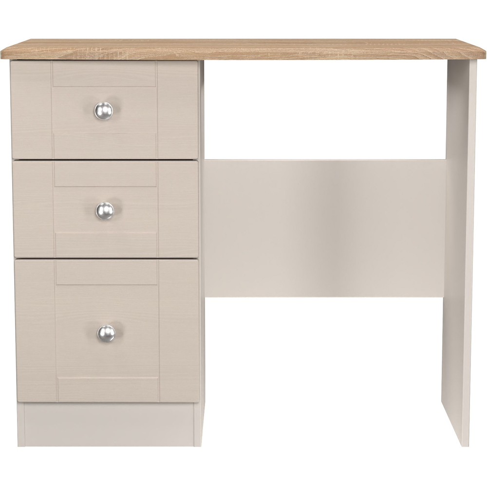 Crowndale Sussex 3 Drawer Kashmir Ash and Bardolino Oak Vanity Dressing Table Ready Assembled Image 2